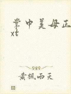 掌中美母正版txt