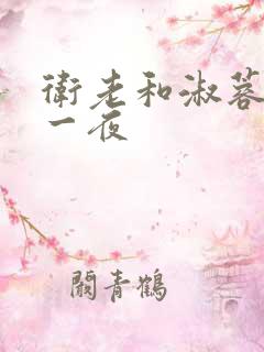 卫老和淑蓉销魂一夜