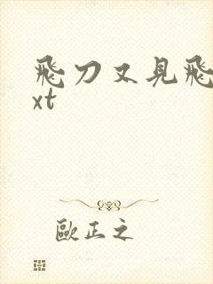 飞刀又见飞刀txt