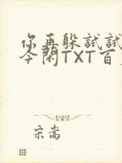 你再躲试试BY今闲TXT百度网盘