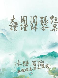 大团圆孙艳梅阅读理解答案