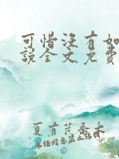 可惜没有如果小说全文免费阅读