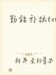勤能补拙txt