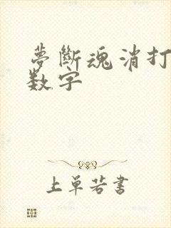 梦断魂消打三个数字