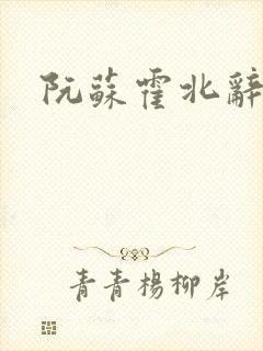 阮苏霍北辞小说