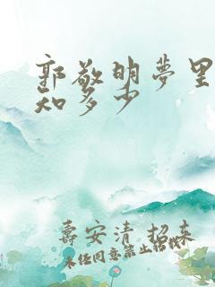 郭敬明梦里花落知多少