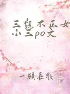 三观不正女主是小三po文
