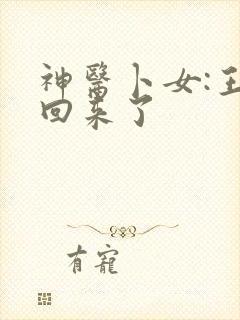 神医卜女:王妃回来了