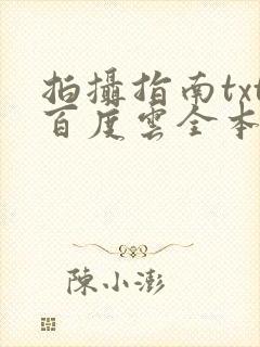 拍摄指南txt百度云全本