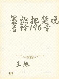 墨燃把楚晚宁按着干196章