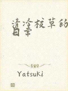 清冷校草的抹布日常