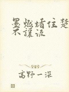 墨燃堵住楚晚宁不让流