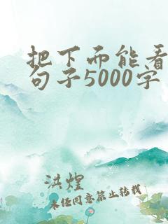 把下面能看湿的句子5000字