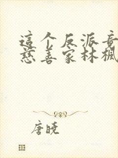 这个反派竟然是慈善家林枫