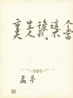 重生后这个总裁夫人我不当了