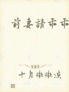 前妻请乖乖就范