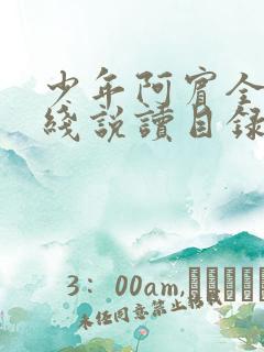 少年阿宾全文在线说读目录