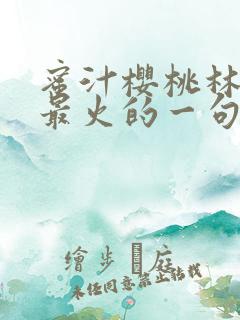 蜜汁樱桃林妙妙最火的一句