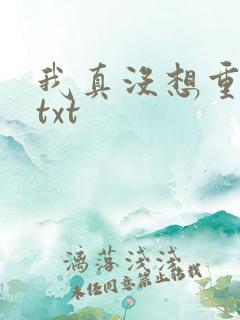 我真没想重生啊txt