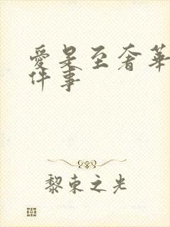 爱是至奢华的一件事