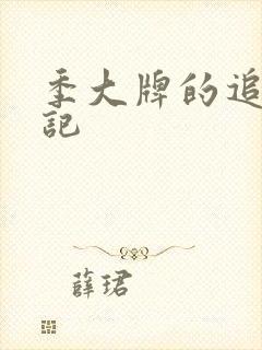 季大牌的追夫日记