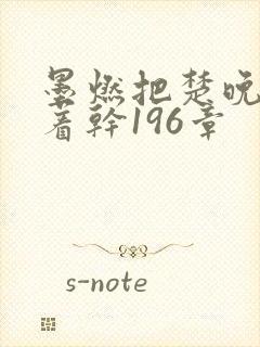 墨燃把楚晚宁按着干196章