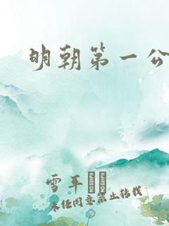 明朝第一公子
