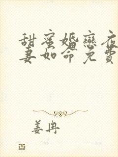 甜蜜婚恋夜少爱妻如命免费阅读