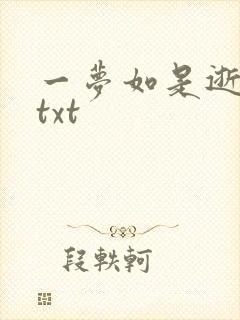 一梦如是逝水长txt