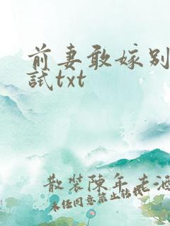 前妻敢嫁别人试试txt