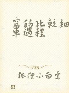 写的比较细的开车过程