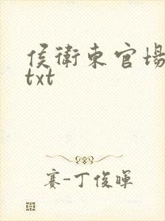 侯卫东官场笔记txt