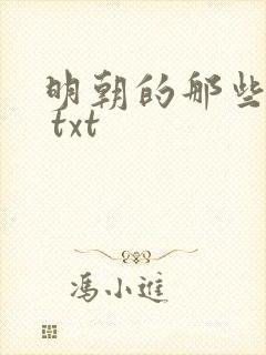 明朝的那些事儿 txt