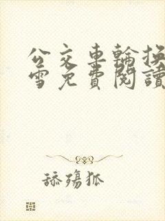 公交车轮换C程雪免费阅读