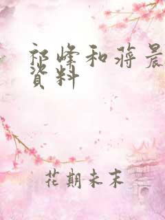 祁峰和蒋晨个人资料