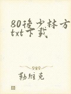 80后少林方丈txt下载
