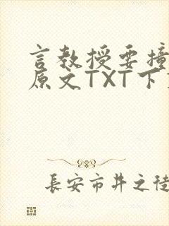 言教授要撞坏了原文TXT下载