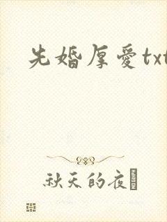 先婚厚爱txt