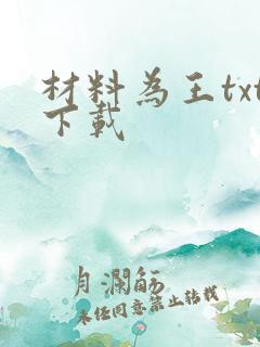 材料为王txt下载