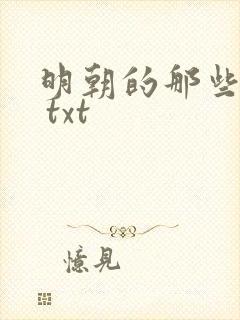 明朝的那些事儿 txt