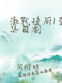 激战后厨1至5集日剧