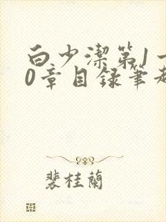 白少洁第1一40章目录笔趣阁