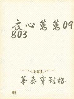 夜心万万090803