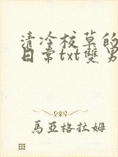 清冷校草的抹布日常txt双男主