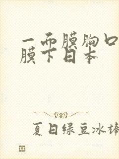 一面膜胸口一面膜下日本