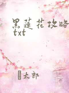 黑莲花攻略手册 txt