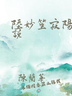 陆妙笙寂阳朔小说