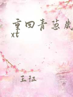 重回青葱岁月txt