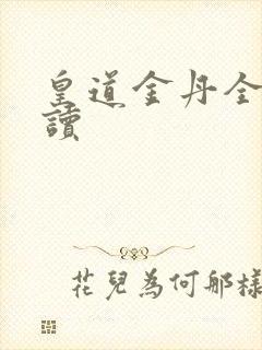 皇道金丹全文阅读