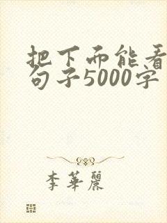 把下面能看湿的句子5000字